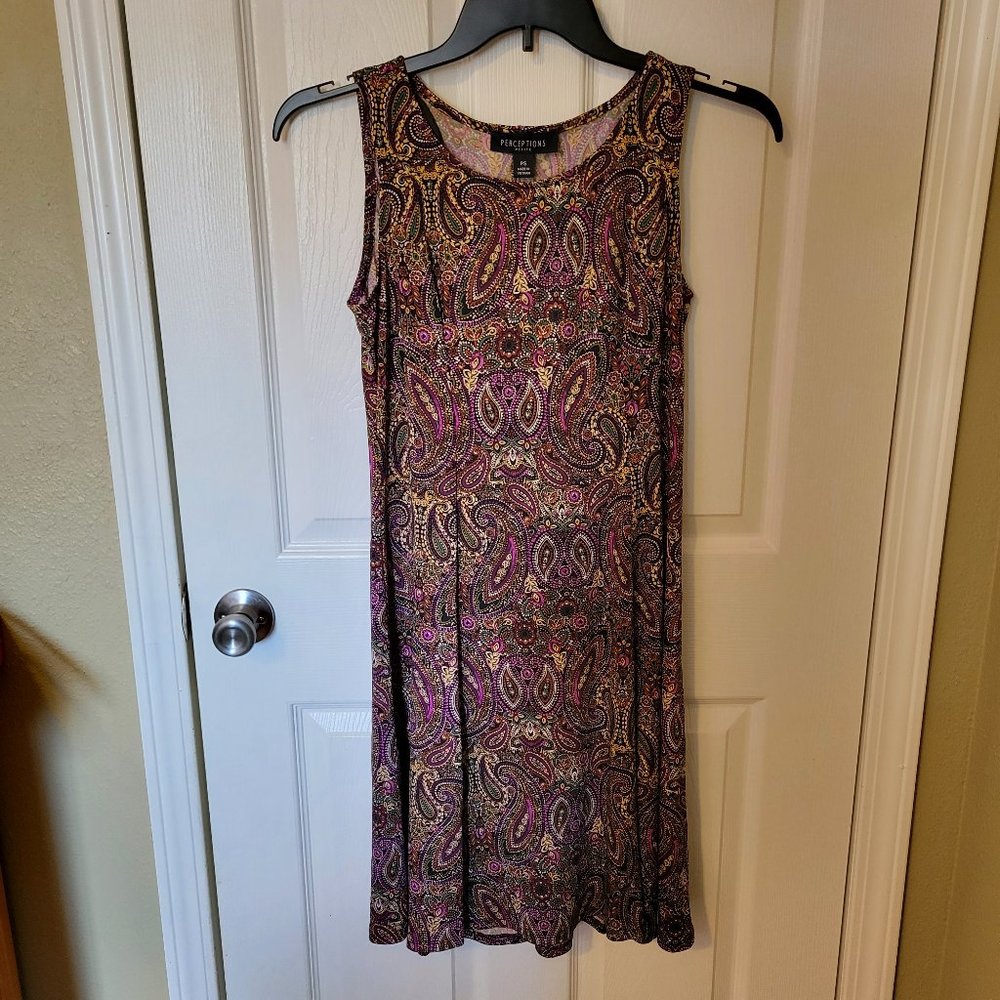 Perceptions Petite Multicolored Paisley Dress